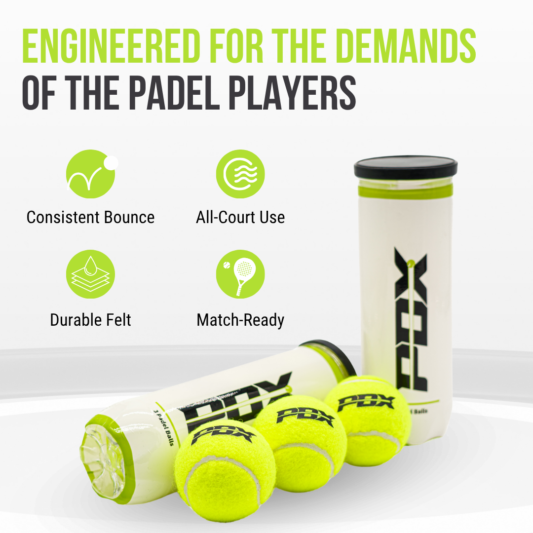 PDX padel balls pack of 3 UK accessories