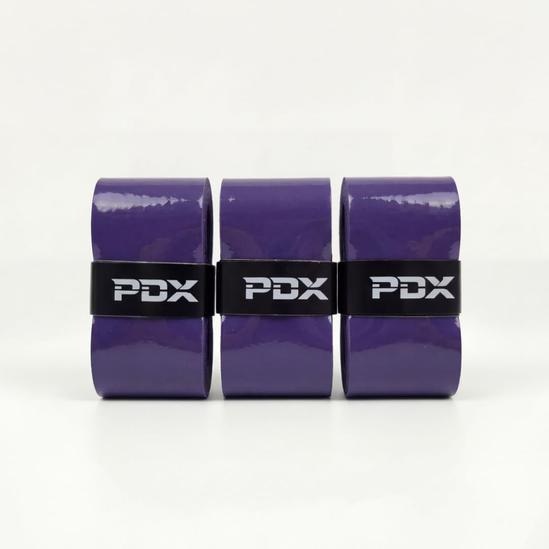 PDX Padel Overgrips – 3 Pack Purple | 110cm Extended Length | Medium Tacky Feel | Moisture-Wicking | For Padel, Tennis, Squash & Badminton Racquets