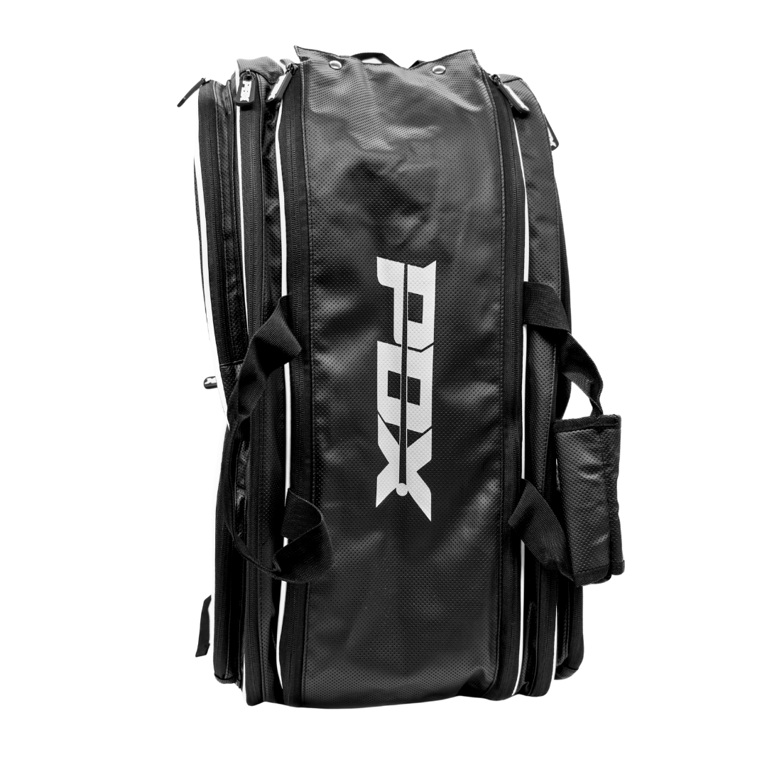 Padel racket bag UK black with white trim PDX