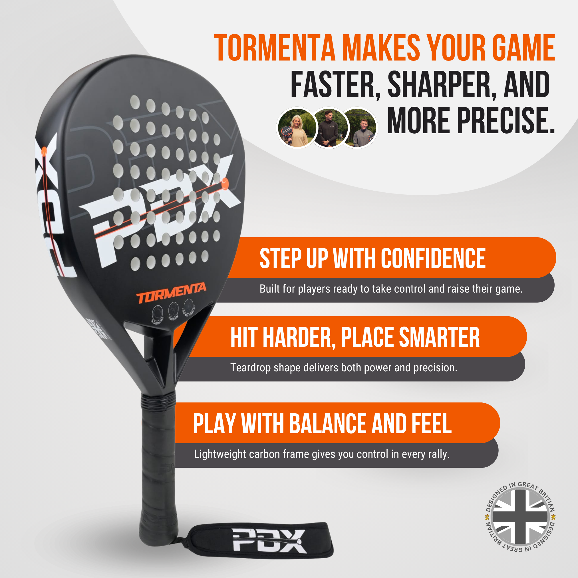 PDX Tormenta padel racket UK power and precision