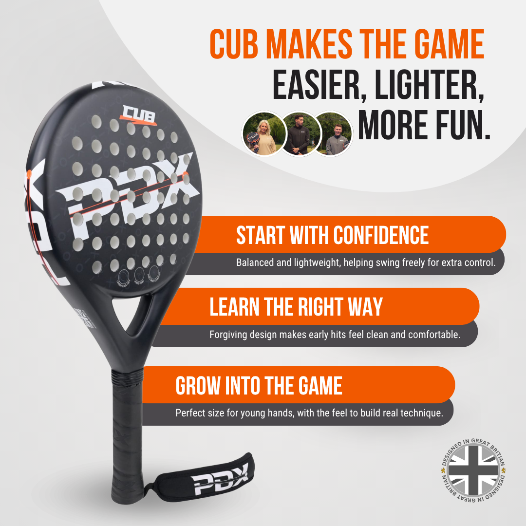 Beginner padel racket for kids PDX Cub UK