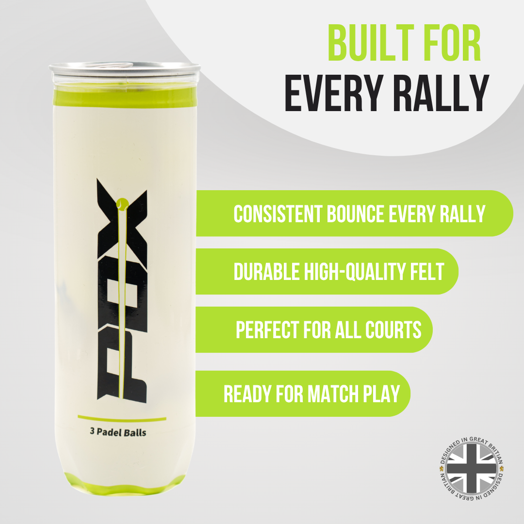 PDX padel balls pack of 3 UK accessories