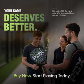 PDX Rayo Beginner Padel Racket | Complimentary Racket Carrier Bag | 30% Carbon 70% Fibreglass | 355g Round | Control
