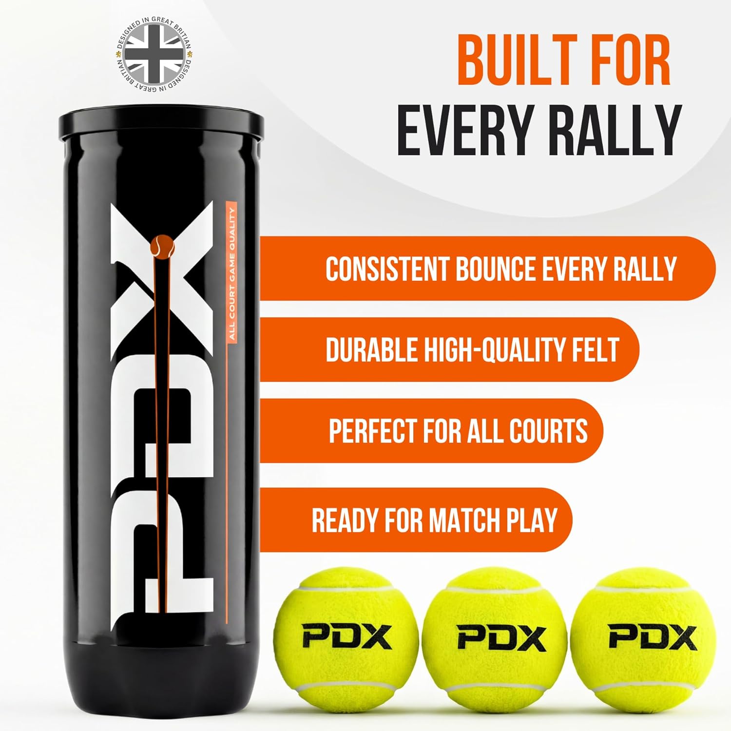 New & Improved PDX Padel Balls Pack of 3 | High Performance | Durable Felt | Indoor Outdoor