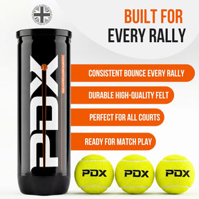 New & Improved PDX Padel Balls Pack of 3 | High Performance | Durable Felt | Indoor Outdoor