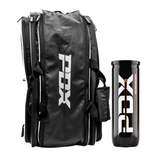 PDX Padel Racket Bag Black & White | Holds 2-4 Rackets | Backpack Convertible | Thermal Compartment + 3 Balls