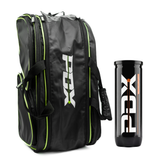 PDX Padel Racket Bag Black & Green | Holds 2-4 Rackets | Backpack Convertible | Thermal Compartment + 3 Balls