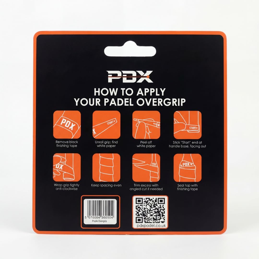 PDX Padel Overgrips – 3 Pack Purple | 110cm Extended Length | Medium Tacky Feel | Moisture-Wicking | For Padel, Tennis, Squash & Badminton Racquets